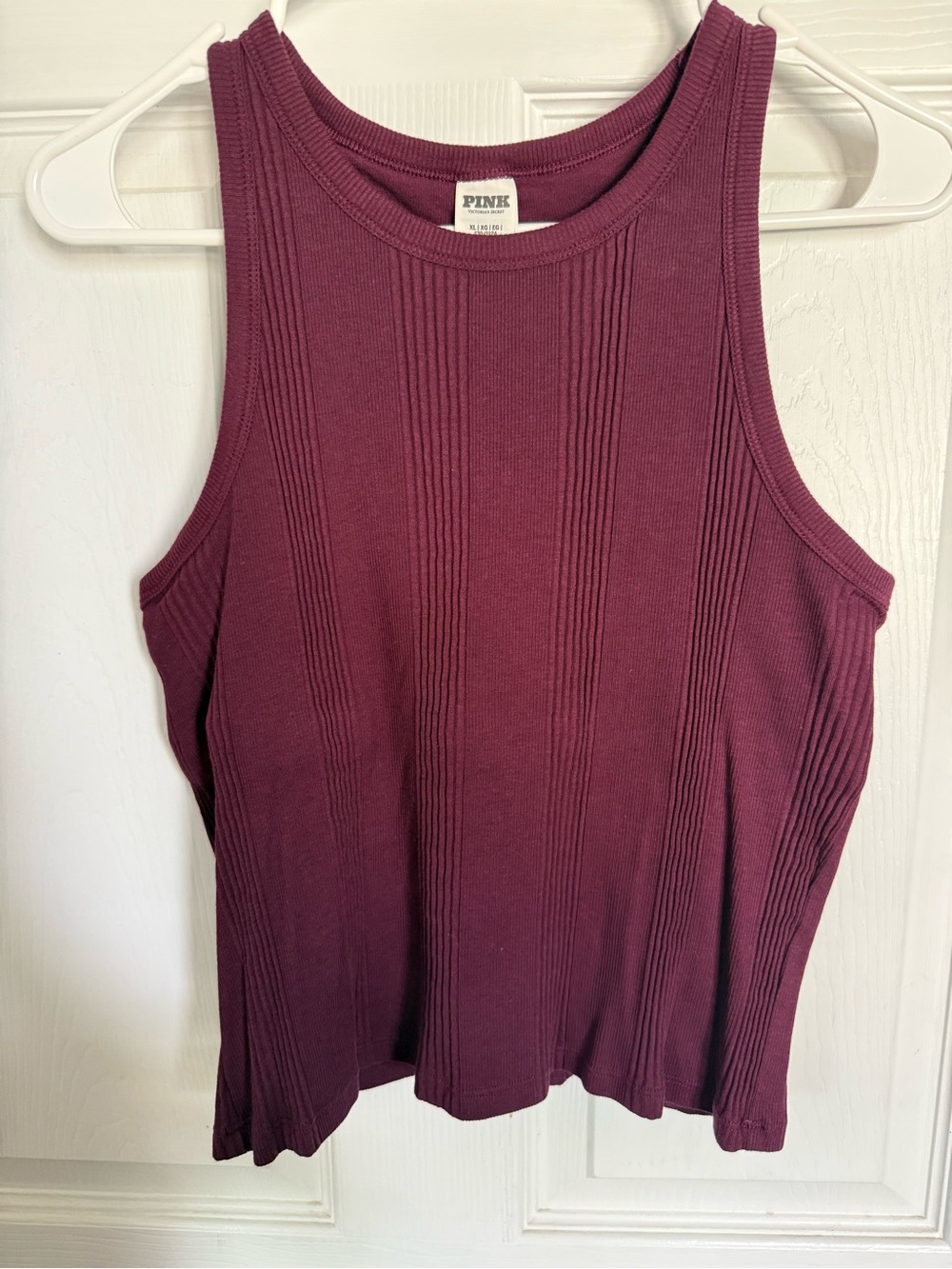 PINK Victoria's Secret Ribbed Tank in Wine